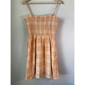 American Eagle Plaid Dress Large Sleeveless Smocked Casual Sundress